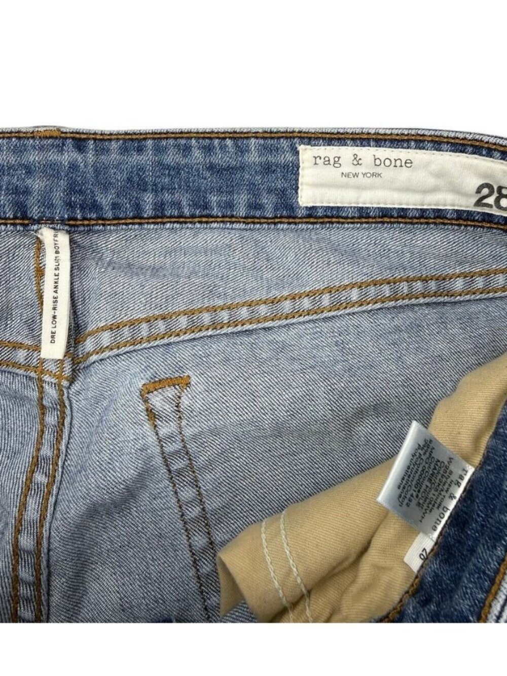 Rag & Bone Distressed Dre Low Rise Ankle Slim Boyfriend - Picture 4 of 8